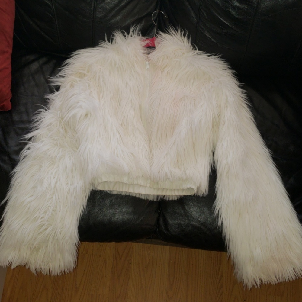Faux fur coat with LED lights